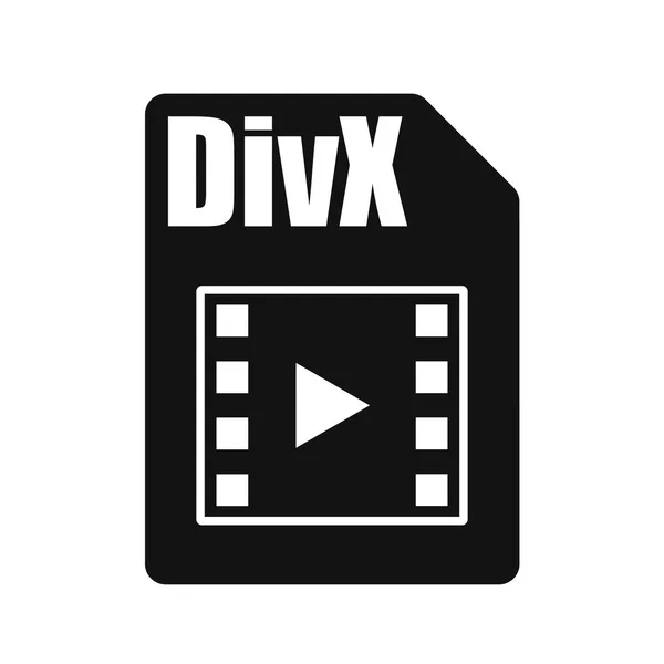 Divxファイルアイコン フラットデザインスタイル — ストックベクタ