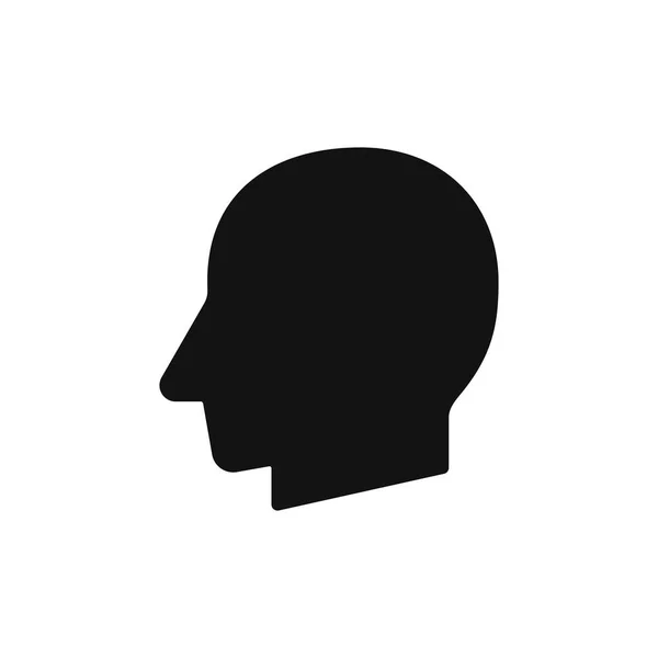 Menselijk Hoofd Profiel Zwart Silhouet Vector Illustratie — Stockvector