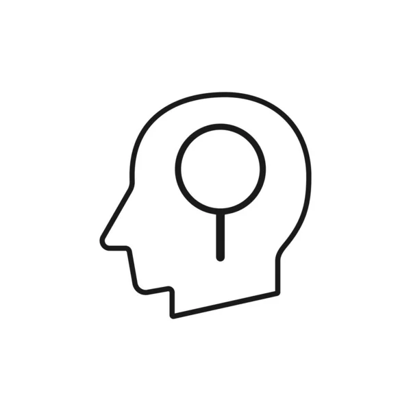 Ανθρώπινο Κεφάλι Μεγεθυντικό Φακό Σιλουέτα Διανυσματική Απεικόνιση — Διανυσματικό Αρχείο