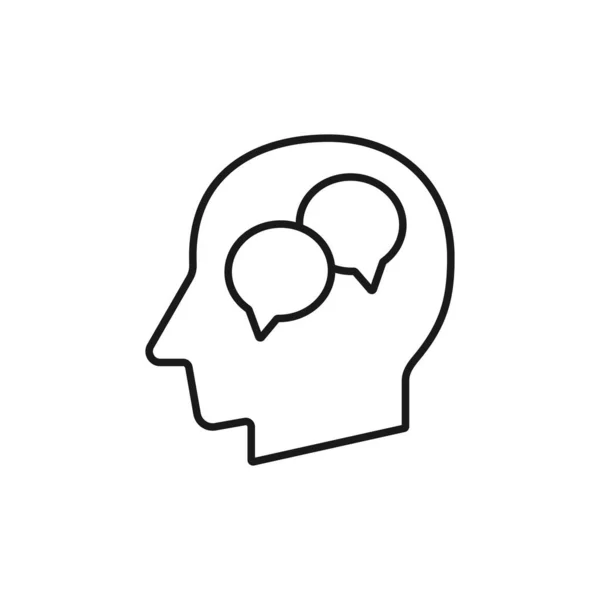 Ανθρώπινο Κεφάλι Κείμενο Φυσαλίδες Εικόνα Διάνυσμα Σιλουέτα — Διανυσματικό Αρχείο