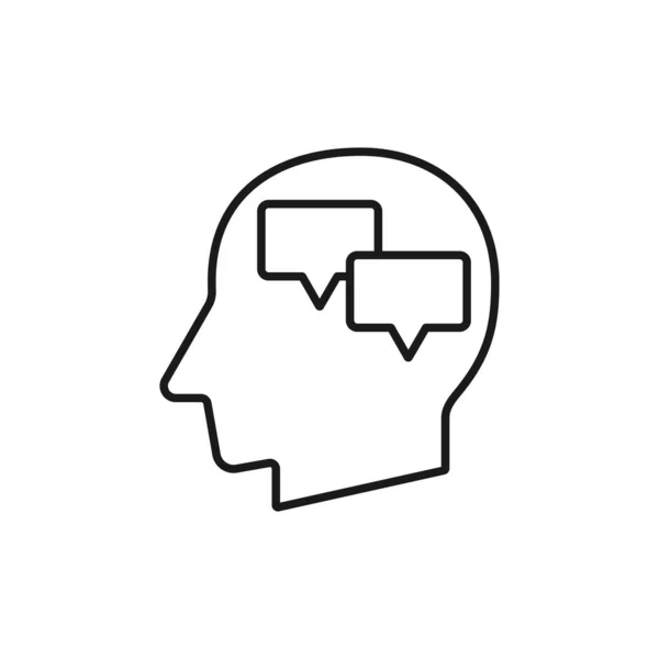 Ανθρώπινο Κεφάλι Κείμενο Ομιλία Φυσαλίδες Εικόνα Διάνυσμα Σιλουέτα — Διανυσματικό Αρχείο