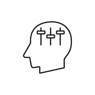 Gümrük işaretli insan kafası siluet vektör çizimi