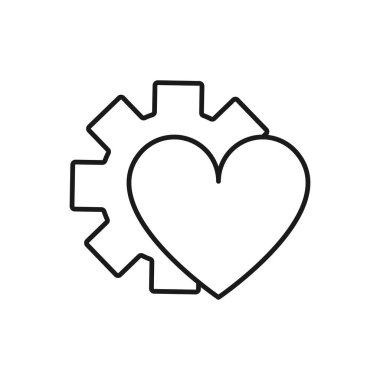 Gear Love Icon Logo Tasarım Elemanı