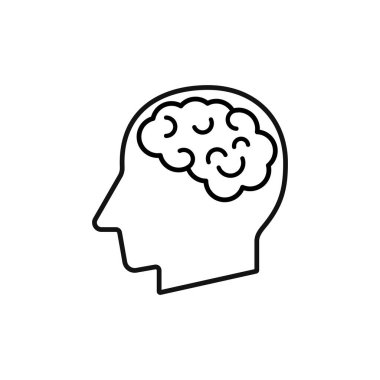 Beyin işareti siluet vektörü olan baş