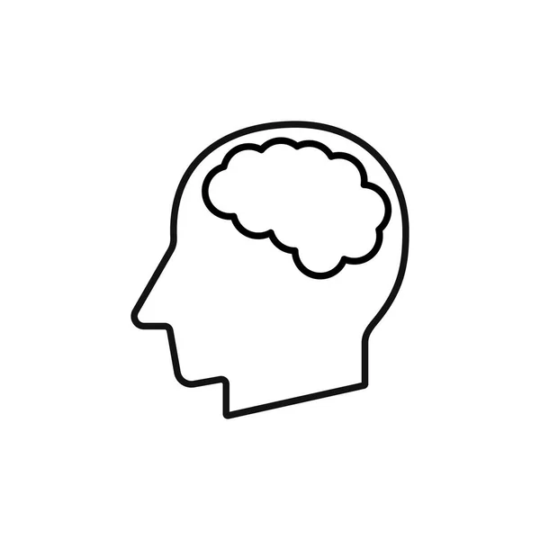 Голова Человека Вектором Силуэта Знака Мозга — стоковый вектор