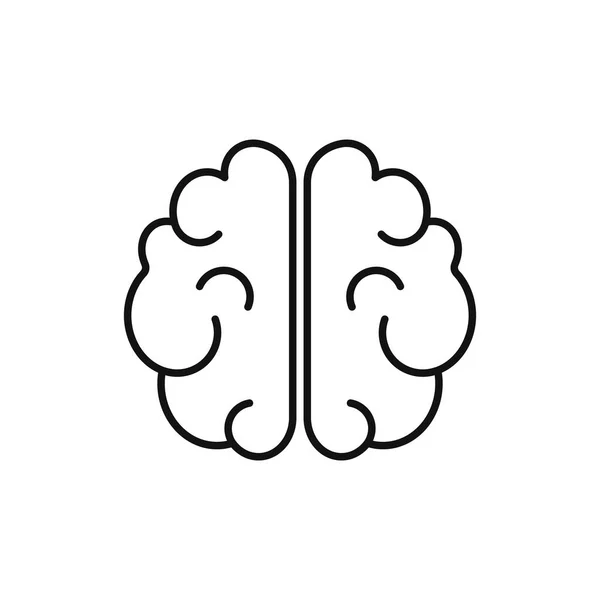 Ícone Plano Vetorial Linear Cérebro Humano —  Vetores de Stock