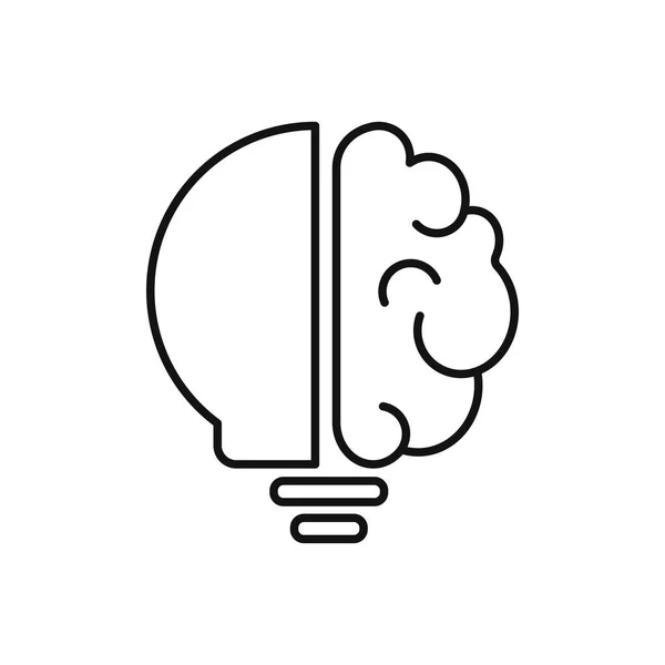 Brain Lightbulb Vector Illustration — Stock Vector
