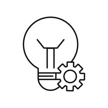 Ampul Doğrusal Düz Simge. Çarklı Elektrik Lambası