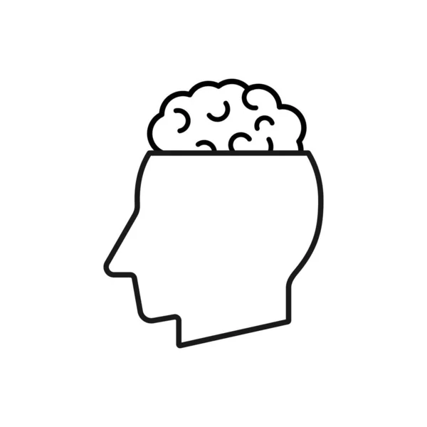 Hjerne Hovedet Tegn Silhuet Vektor – Stock-vektor