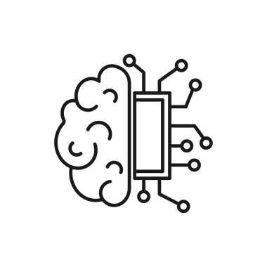 Çip Cpu düz dizayn simgesine sahip beyin