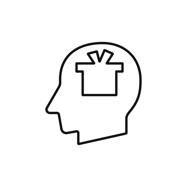 Ανθρώπινο Κεφάλι Κουτί Δώρου Σημάδι Σιλουέτα Διανυσματική Απεικόνιση — Διανυσματικό Αρχείο