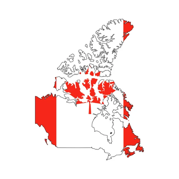 Канадський Силует Прапором Білому Тлі — стоковий вектор
