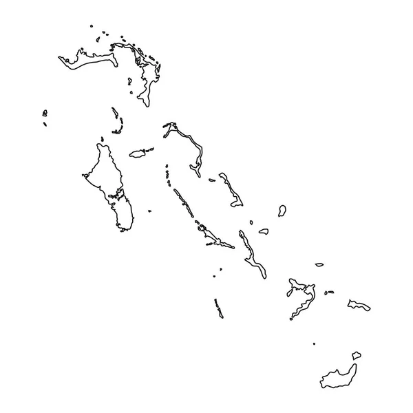 Alta Mappa Vettoriale Dettagliata Bahamas — Vettoriale Stock