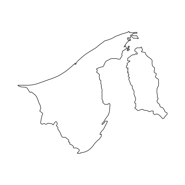 Alto Mapa Vectorial Detallado Brunei — Archivo Imágenes Vectoriales
