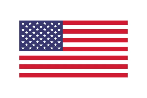 Usa Flagge Auf Weißem Hintergrund Flachen Stil — Stockvektor