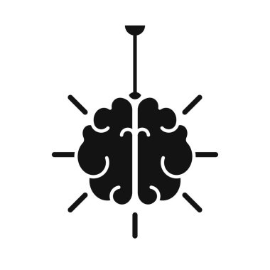 Ampul vektör illüstrasyonu gibi siyah beyin.