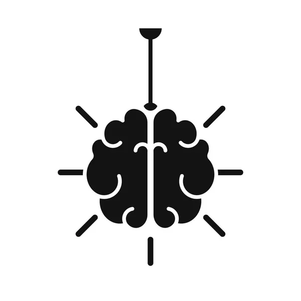 電球のような黒い脳のベクトル図 — ストックベクタ