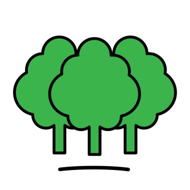 Organik yeşil ağaç logosu, ekolojik amblem, ekoloji doğal sembolü, düz tasarım.