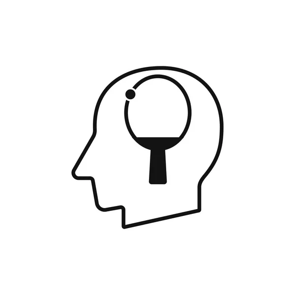 Κεφαλή Πίνακα Σύμβολο Του Τένις Σιλουέτα Διανυσματική Απεικόνιση — Διανυσματικό Αρχείο