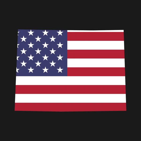 Colorado Állam Térképe Amerikai Nemzeti Zászló Fekete Háttér — Stock Vector