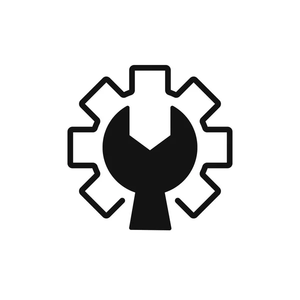 Technical Support Icon Cog Isolated White Background — Vettoriale Stock
