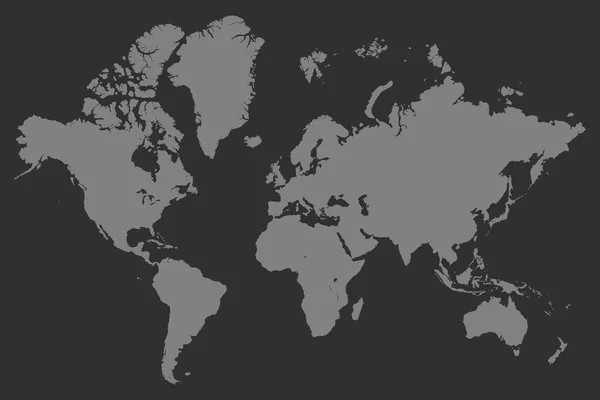 世界の高解像度地図 詳細灰色の世界地図 — ストックベクタ