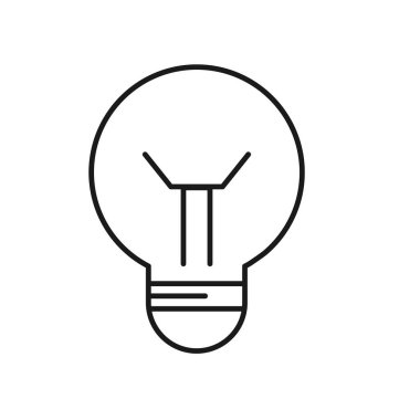 Ampul Doğrusal Düz Simge. Işıklandırma Elektrik Lambası