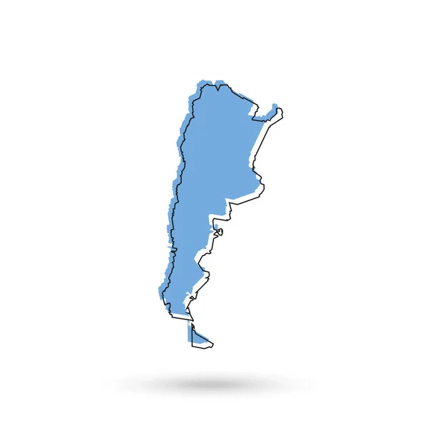 Argentina Mapa Azul Sobre Fondo Blanco — Vector de stock