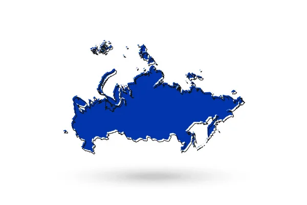 Blaue Karte Von Russland Vektor Illustration — Stockvektor