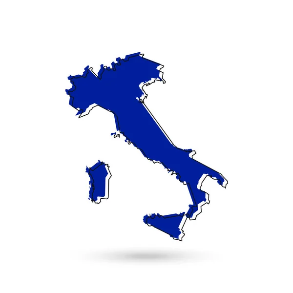 Illustration Vectorielle Carte Bleue Italie Sur Fond Blanc — Image vectorielle