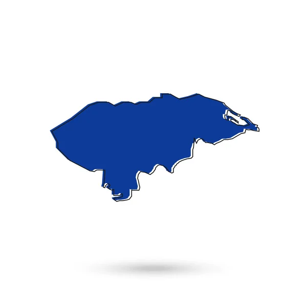 Honduras Blå Karta Vit Bakgrund — Stock vektor