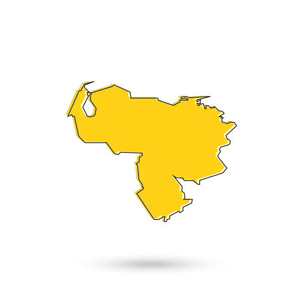 Venezuela Yellow Map White Background — 스톡 벡터