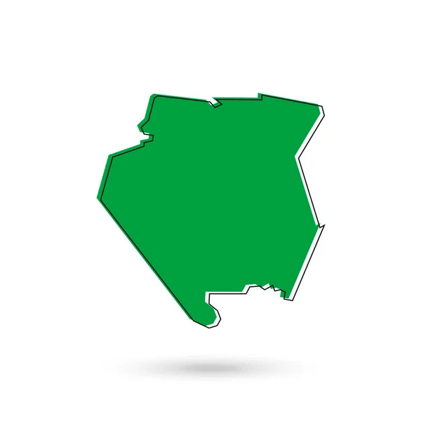 Suriname Mappa Verde Sfondo Bianco — Vettoriale Stock
