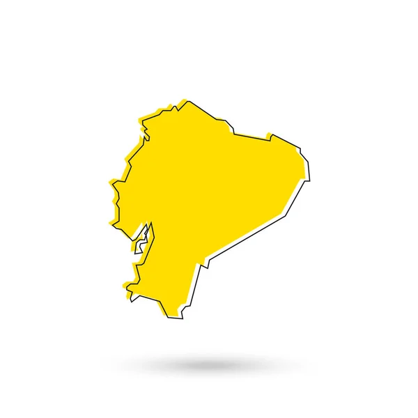 Ecuador Yellow Map White Background — 스톡 벡터