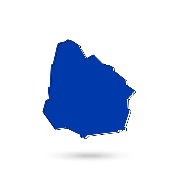 Uruguay Mapa Azul Sobre Fondo Blanco — Vector de stock