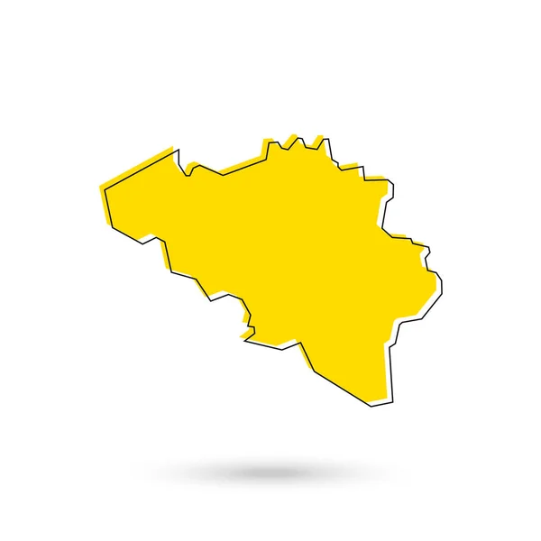 Ilustración Vectorial Del Mapa Amarillo Bélgica Sobre Fondo Blanco — Vector de stock