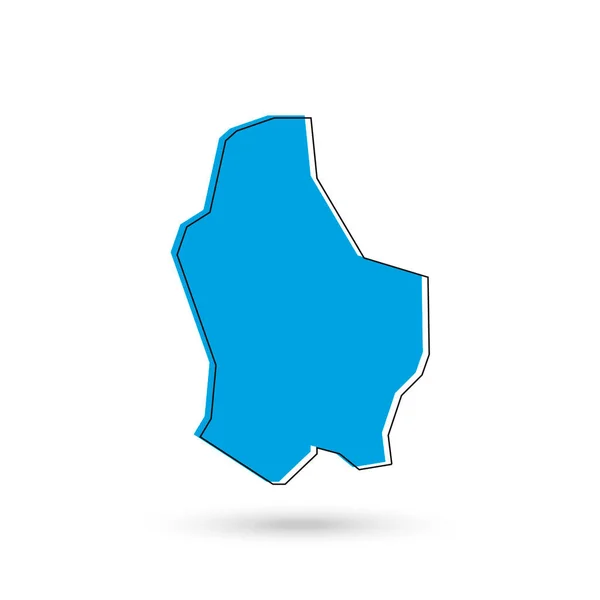 Vektoriell Illustration Luxemburgs Blå Karta Över Vit Bakgrund — Stock vektor