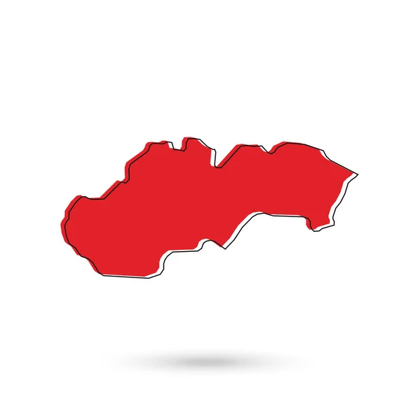 Ilustración Vectorial Del Mapa Rojo Eslovaquia Sobre Fondo Blanco — Vector de stock