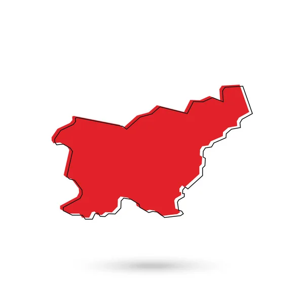 Ilustración Vectorial Del Mapa Rojo Eslovenia Sobre Fondo Blanco — Vector de stock