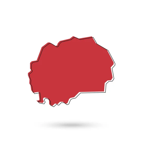 Ilustración Vectorial Del Mapa Rojo Macedonia Sobre Fondo Blanco — Vector de stock