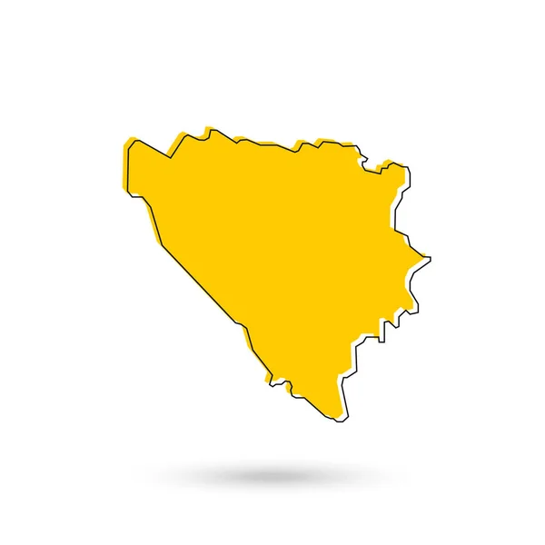 Ilustración Vectorial Del Mapa Amarillo Bosnia Herzegovina Sobre Fondo Blanco — Vector de stock