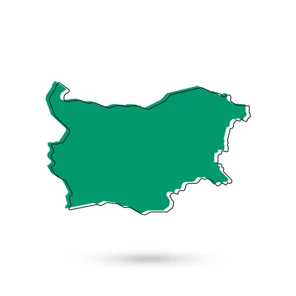 Vector Illustration Green Map Bulgaria White Background — Stock Vector