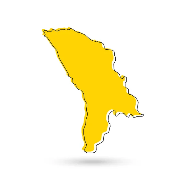 Ilustración Vectorial Del Mapa Amarillo Moldavia Sobre Fondo Blanco — Vector de stock