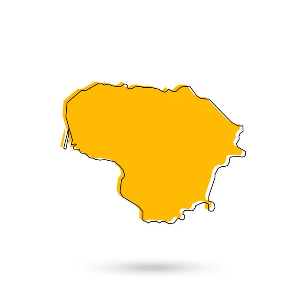 Ilustración Vectorial Del Mapa Amarillo Lituania Sobre Fondo Blanco — Vector de stock