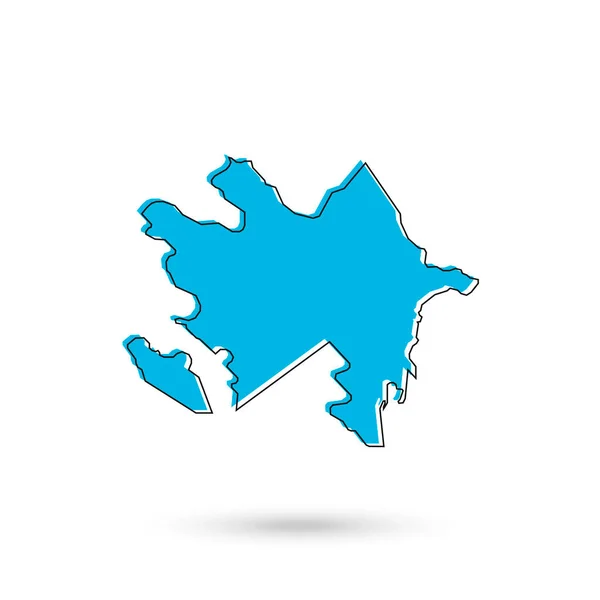 Vektor Illustration Den Blå Kartan Över Azerbajdzjan Vit Bakgrund — Stock vektor