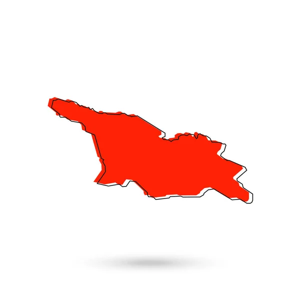 Ilustración Vectorial Del Mapa Rojo Georgia Sobre Fondo Blanco — Vector de stock