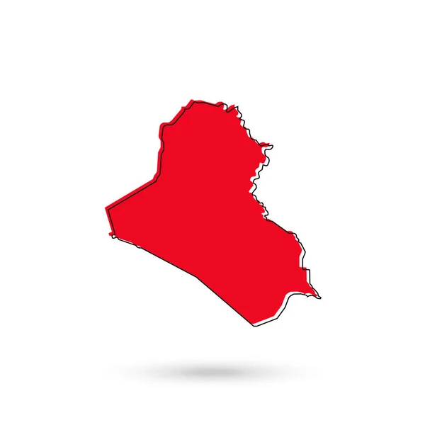 Ilustración Vectorial Del Mapa Rojo Irak Sobre Fondo Blanco — Vector de stock
