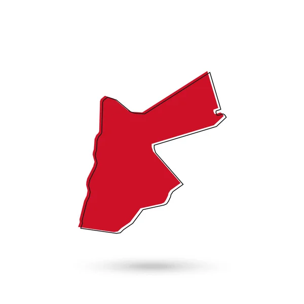 Vektor Illustration Den Röda Kartan Över Jordanien Vit Bakgrund — Stock vektor