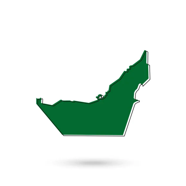 Ilustração Vetorial Mapa Verde Dos Emirados Árabes Unidos Sobre Fundo —  Vetores de Stock