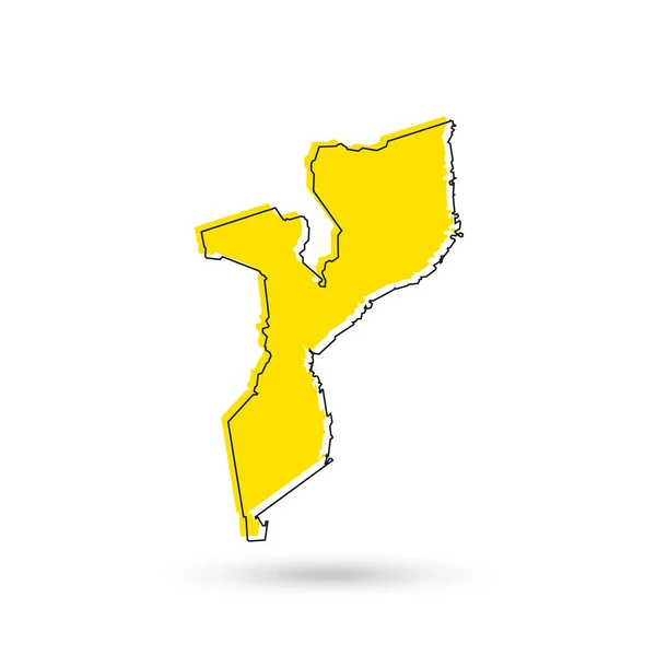 Εικονογράφηση Διάνυσμα Του Κίτρινου Χάρτη Της Μοζαμβίκης Λευκό Φόντο — Διανυσματικό Αρχείο
